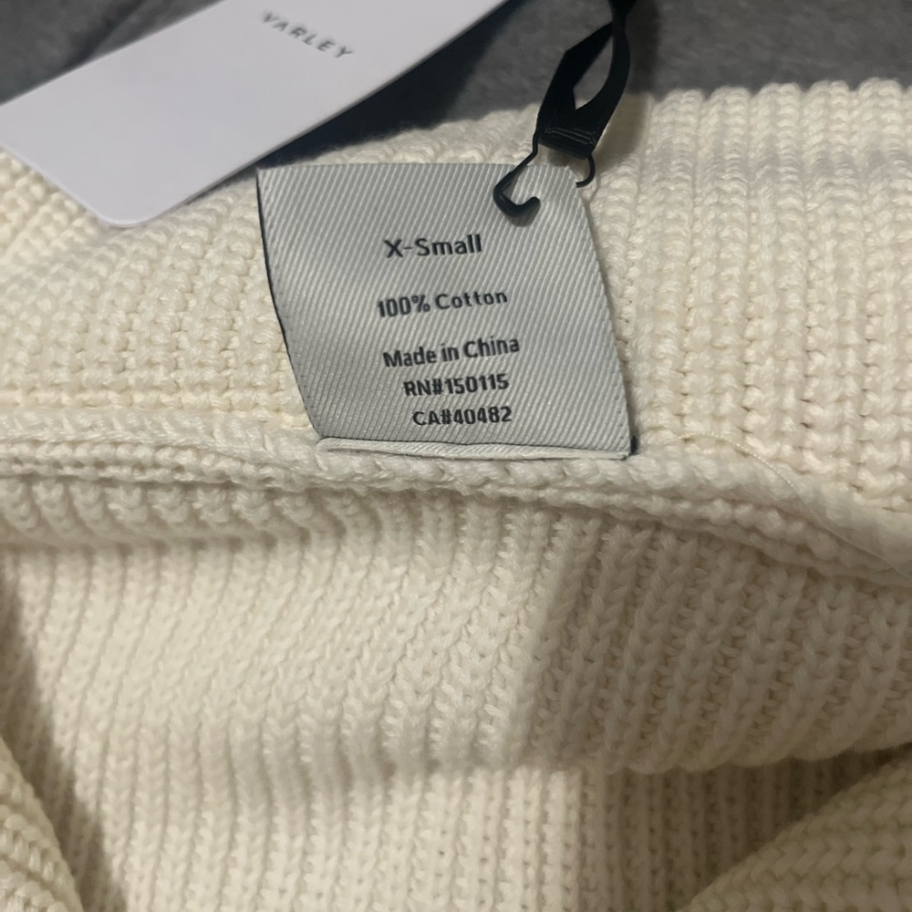 NWT Varley Mentone Half Zip Sweater in Egret - XS - Picture 7 of 9